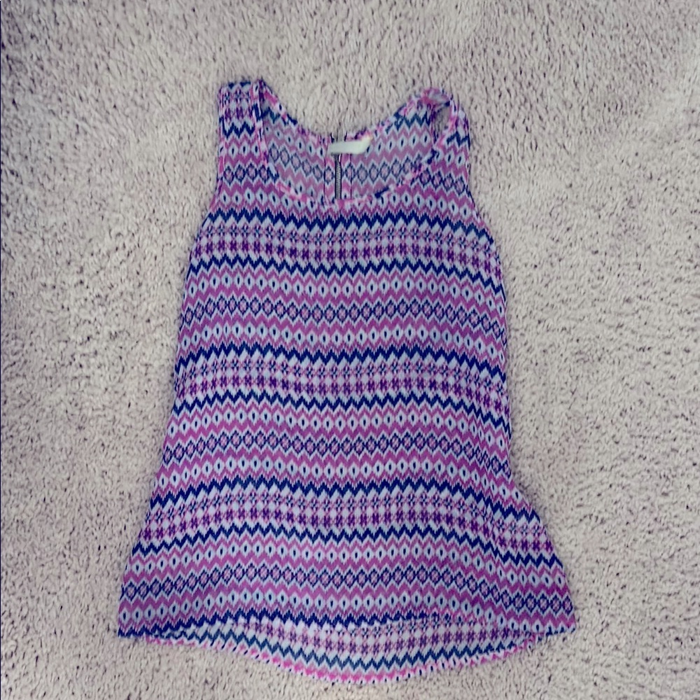 Colorful Geometric Patterned Sleeveless Top